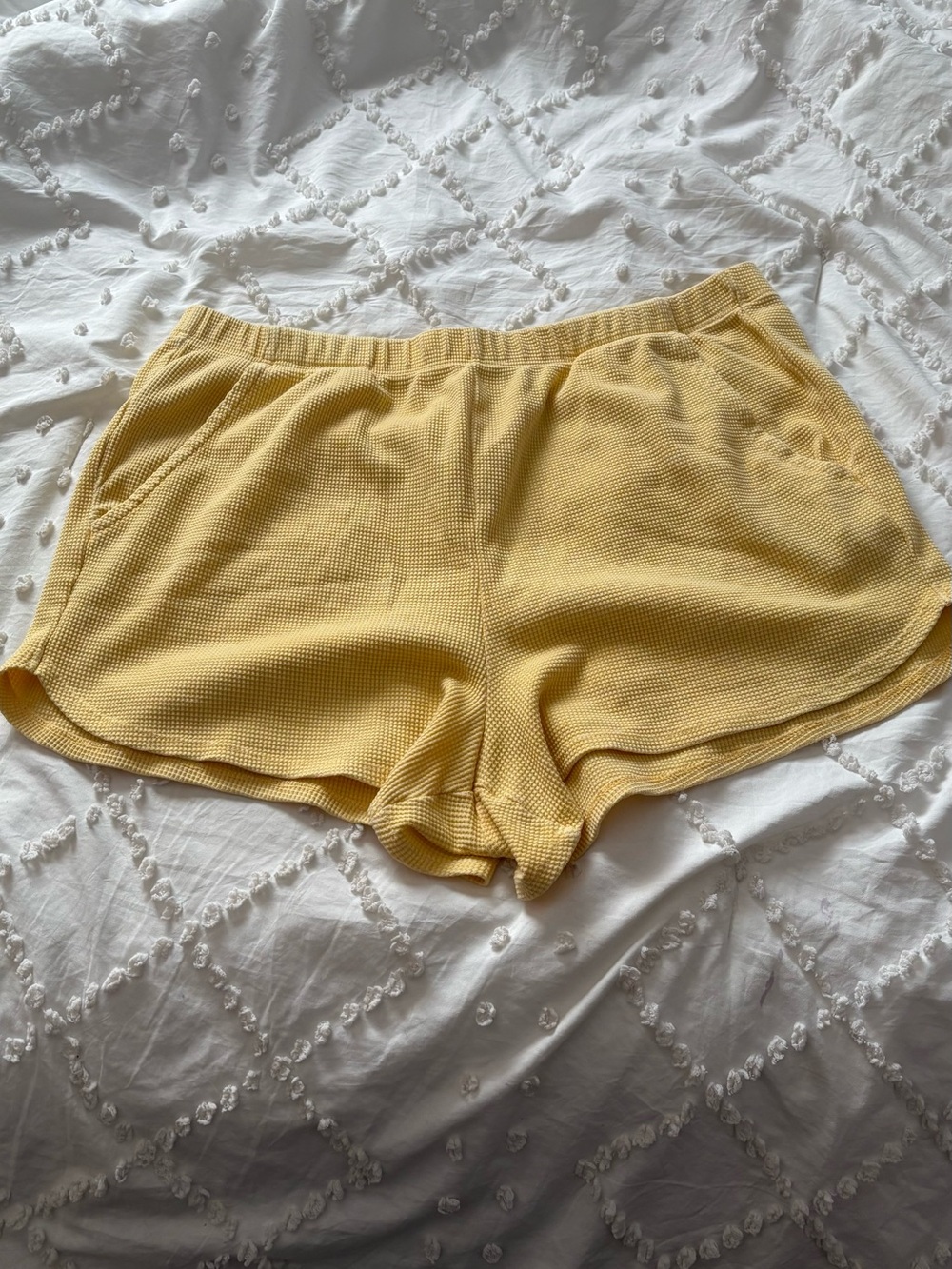 SO Yellow Waffle Knit Cozy Shortie